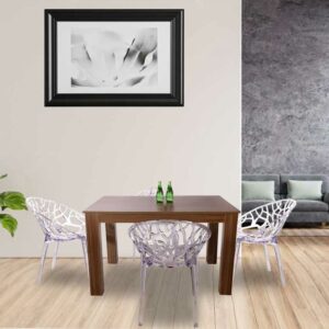 AMBER 4 SEATER WALNUT DINING TABLE WITH MODERN CHAIR